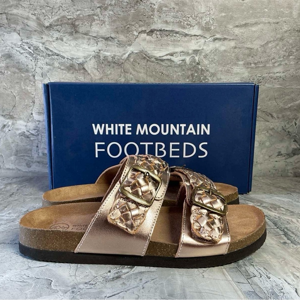 WHITE MOUNTAIN Women's Braided Double-Buckle Signature Footbed Sandal - Picture 9 of 10